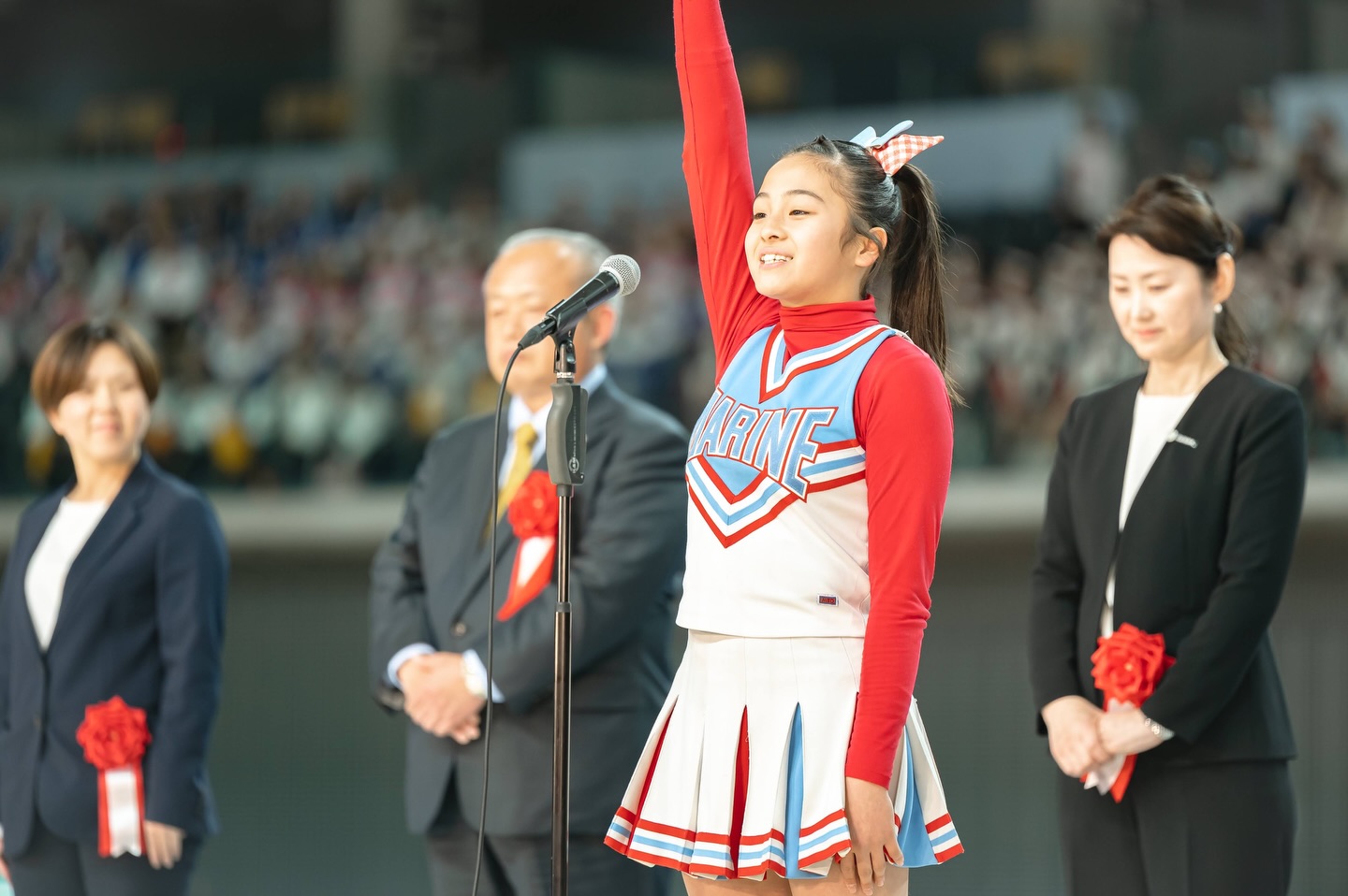 第23回子ども大会の開会式で選手宣誓をするMARINEキャプテン